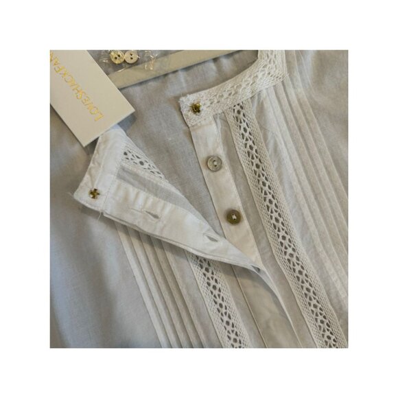 NWT LoveShackFancy Edie White Maxi Cotton Dress W/ Embroidery Lace Trims - Picture 7 of 12